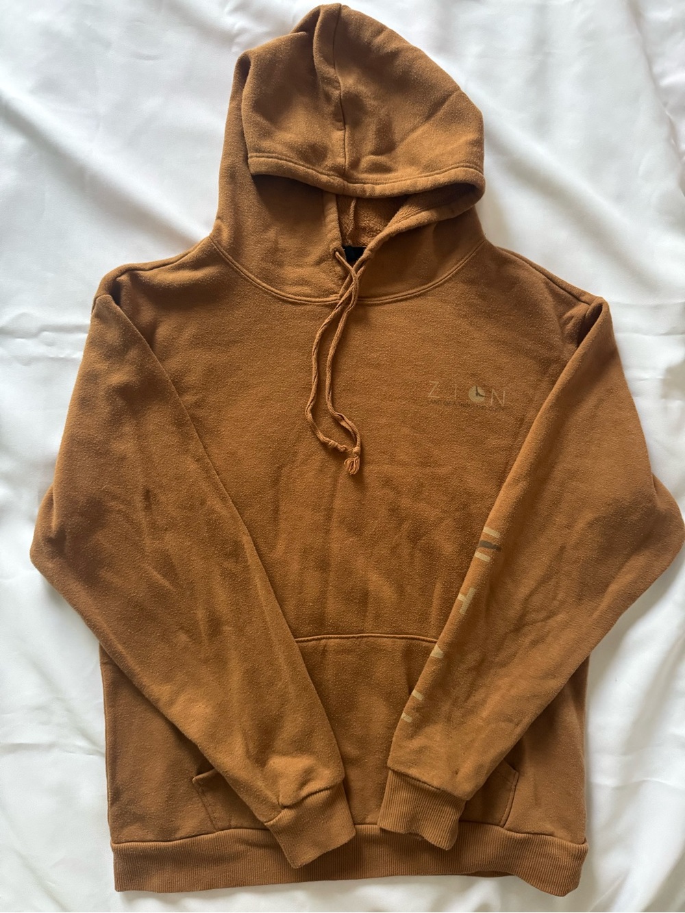brown hoodie with a Utah print  size s